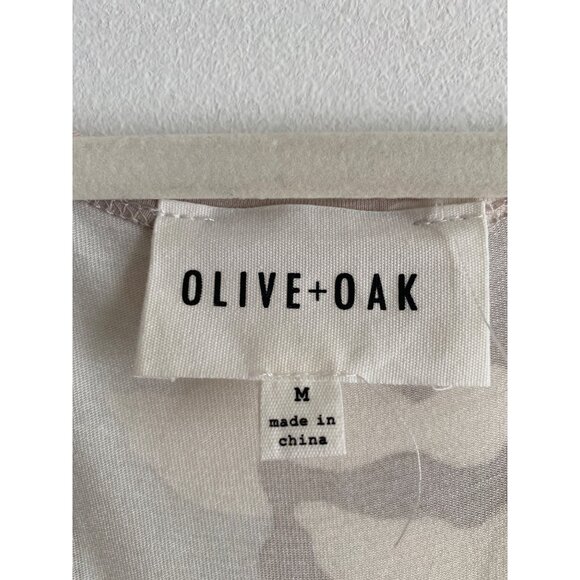 Sleeveless Beige Camo Tank Dress By Olive+Oak Size M With Asymmetrical Hem - Picture 6 of 7